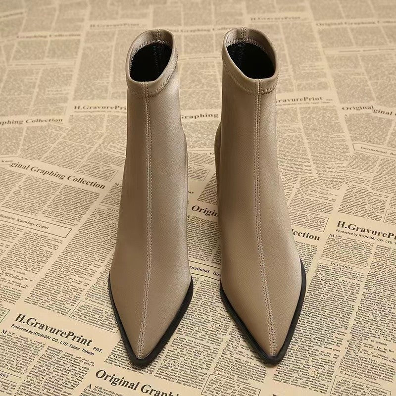 Women's Stretch Fashion Suede Pointed Martin Boots  Boots